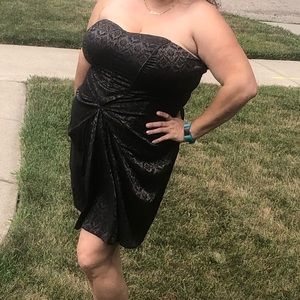 Black and gold party dress.